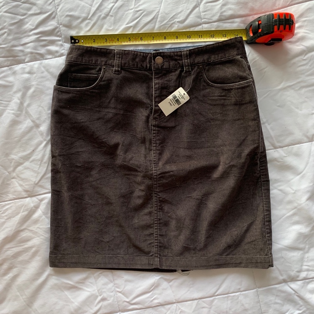 Brown Corduroy Pencil Skirt